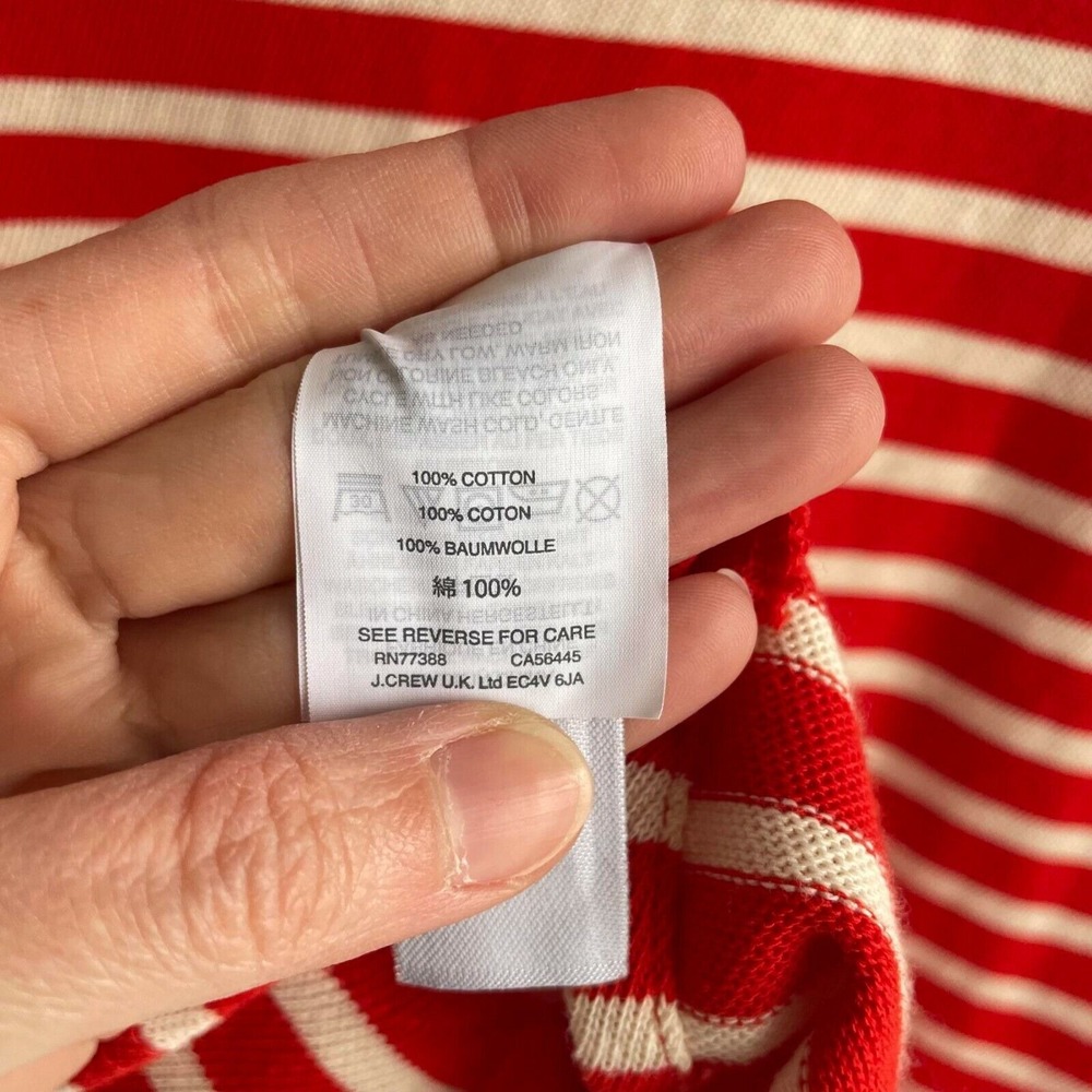 J.CREW Red & White 3/4 Sleeve Ladies Boat Neck Ladies Tunic Dress, M - Picture 5 of 8